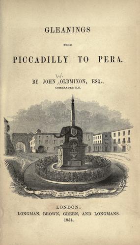 Cover of Gleanings from Piccadilly to Pera