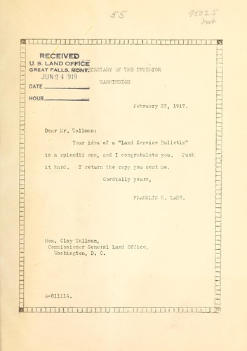 Cover of Land service bulletin