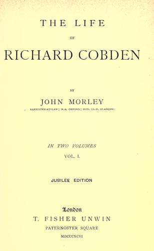 Cover of The life of Richard Cobden