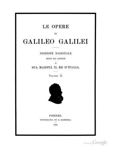 Cover of Le opere di Galileo Galilei