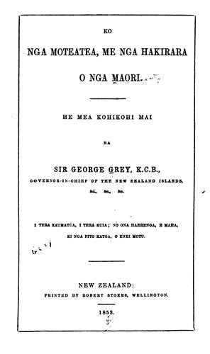 Cover of Ko nga moteatea