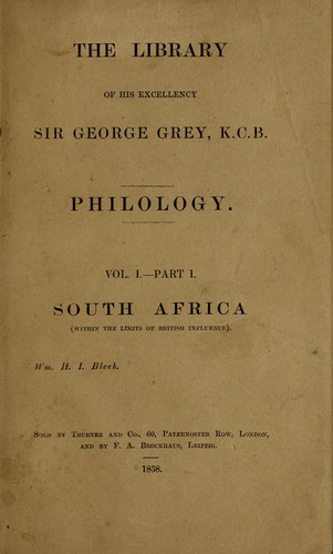 Cover of The library of his excellency Sir George Grey, K. C. B. Philology
