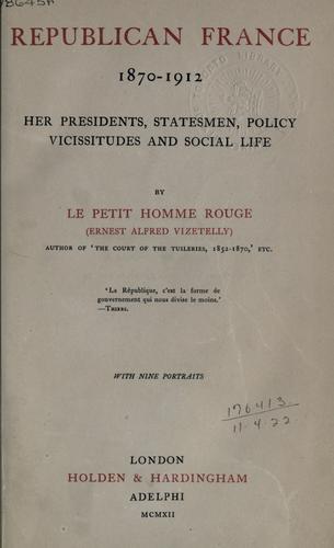 Cover of Republican France, 1870-1912