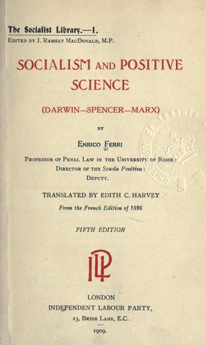 Cover of Socialism and positive science (Darwin-Spencer-Marx)