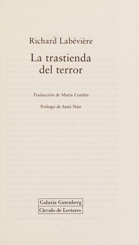 Cover of La trastienda del terror
